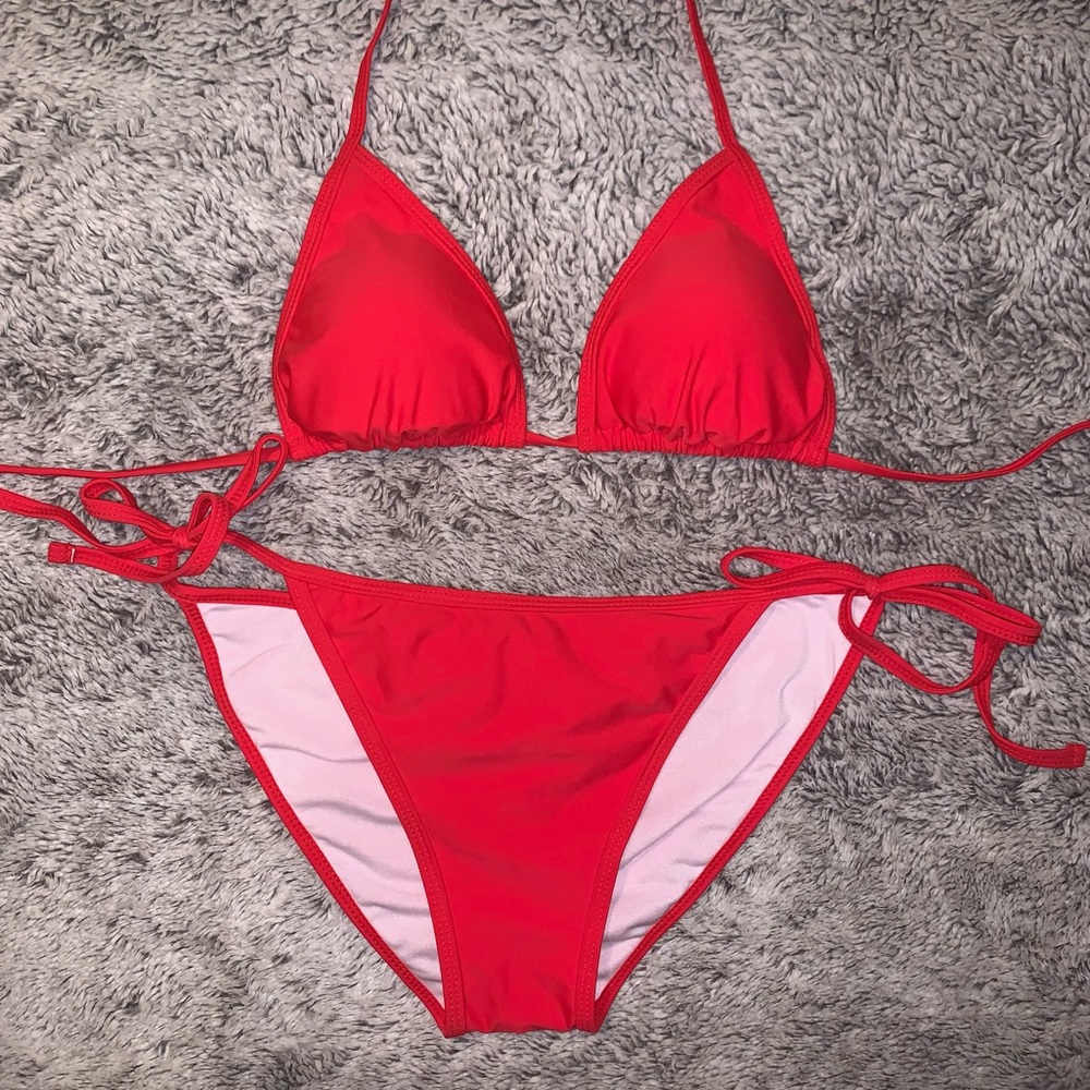 New Red Triangle Bikini Set